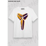 Unisex Oversize Kalıp Black Mamba Remembered Kobe Bryant Tasarım Baskılı Tshirt - Beyaz - XL
