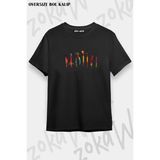 Unisex Oversize Kalıp Diş Hekimi Malzemeler Tasarım Baskılı Tshirt - Siyah - XL