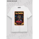 Unisex Oversize Kalıp Foo Fighters Poster Rock Metal Tasarım Baskılı Tshirt - Beyaz - XL
