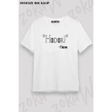 Unisex Oversize Kalıp Game Of Thrones Hodor Tasarım Baskılı Tshirt - Beyaz - XL