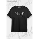 Unisex Oversize Kalıp Game Of Thrones Hodor Tasarım Baskılı Tshirt - Siyah
