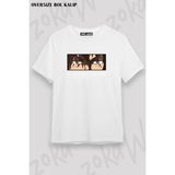 Unisex Oversize Kalıp Ohma Tokita Kengan Ashura Design Tasarım Baskılı Tshirt - Beyaz