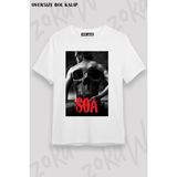 Unisex Oversize Kalıp Soa Sons Of Anarchy Tasarım Baskılı Tshirt - Beyaz
