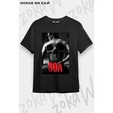 Unisex Oversize Kalıp Soa Sons Of Anarchy Tasarım Baskılı Tshirt - Siyah