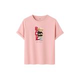 Unisex Oversize Relax Bear Grafik Baskılı Pamuklu Tişört, Streetwear Tarzı, Premium Baskı (Pudra, S)