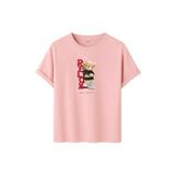 Unisex Oversize Relax Bear Grafik Baskılı Pamuklu Tişört, Streetwear Tarzı, Premium Baskı (Pudra, XL)