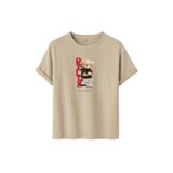 Unisex Oversize Relax Bear Grafik Baskılı Pamuklu Tişört, Streetwear Tarzı, Premium Baskı (Taş, M)
