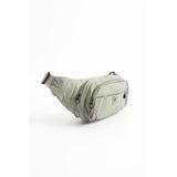 Unisex Paraşüt Kumaş Suya Dayanıklı 3 Bölmeli Body Bag Sı-6036 Açık Gri