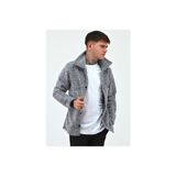 Unisex Peluş Polar Hırka Ceket - XL - Gri