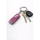 Unisex Pembe Metal Mini Mızıka Anahtarlık Dayanıklı Şık Tasarım