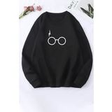 Unisex Potter Baskılı Bisiklet Yaka Sweatshirt