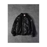Unisex Premium Oversize Vintage Bomber Deri Ceket
