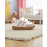 Unisex Rahat Tabanlı Hafif Esnek Ortopedik Cırtlı Günlük Çocuk Sneaker Spor Ayakkabı - Beyaz-Pudra sneakerhan005