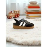 Unisex Rahat Tabanlı Hafif Esnek Ortopedik Cırtlı Günlük Çocuk Sneaker Spor Ayakkabı - Beyaz-Siyah sneakerhan005