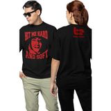 Unisex Red Hit Me Hard And Soft Ense Baskılı Tişört, Oversize Billie Eilish Temalı T-Shirt - Siyah - XS