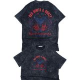 Unisex Red White And Boozy Sırt Baskılı Yıkamalı T-Shirt,oversize Cocktail Club Temalı Retro Tişört - Siyah - XL