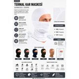 Unisex Rüzgar Geçirmez Koruyucu Termal Kar Maskesi Motorcu ve Kayakçı Beresi - Standart - Beyaz