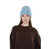 Unisex Saç Örgü Desenli Triko Bere Standart/Mavi