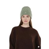 Unisex Saç Örgü Desenli Triko Bere Standart/Yeşil