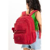Unisex Sırt Çantası Hafif Yağmur Geçirmez Klinkır Kumaş Laptop Bölmeli Seyahat Çantası 43*30 cm - 43 x 30 cm - Bordo