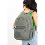 Unisex Sırt Çantası Hafif Yağmur Geçirmez Klinkır Kumaş Laptop Bölmeli Seyahat Çantası 43*30 cm - 43 x 30 cm - Gri
