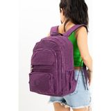 Unisex Sırt Çantası Hafif Yağmur Geçirmez Klinkır Kumaş Laptop Bölmeli Seyahat Çantası 43*30 cm - 43 x 30 cm - Mor