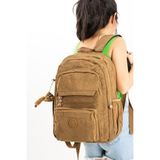 Unisex Sırt Çantası Hafif Yağmur Geçirmez Klinkır Kumaş Laptop Bölmeli Seyahat Çantası 43*30 cm - 43 x 30 cm - Taba