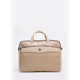 Unisex Siyah 13" & 14" Laptop Evrak Çantası Bej Kroko