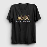 Unisex Siyah Back In Black Fire Ac/dc T-Shirt 5729TT - XL