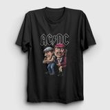 Unisex Siyah Brian And Angus Ac/dc T-Shirt 6039TT - L
