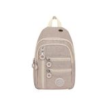 Unisex Siyah Çapraz Askılı Çanta Göğüs Çanta Çok Bölmeli Günlük Omuz Çanta Bodybag (BEJ)