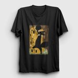 Unisex Siyah Cat Kiss Kedi Kedili Hediye Gustav Klimt T-Shirt 586848TT
