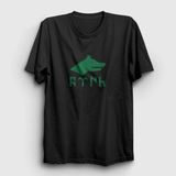 Unisex Siyah Göktürk Bayrağı Türk Yazılı Kurt Bozkurt T-Shirt 474910TT - M
