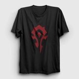 Unisex Siyah Horde Logo World Of Warcraft Oyun T-Shirt 423678TT - XL