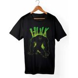 Unisex Siyah Hulk Marvel Baskılı Tişört - XL
