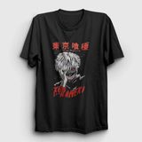 Unisex Siyah Ken Kaneki Anime Tokyo Ghoul T-Shirt 136707TT
