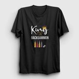 Unisex Siyah King Of Backgammon Oyun Tavla T-Shirt 418263TT