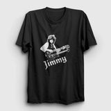 Unisex Siyah LED Zeppelin Guitar Jimmy Page T-Shirt 371533TT