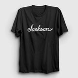 Unisex Siyah Logo Jackson Hediye Gitar T-Shirt 543983TT