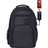 Unisex Siyah Okul Sırt Çantası Orta Boy USB Type-C Laptop Bölmeli Su Geçirmez Kumaş Lise Üniversite