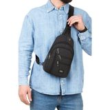 Unisex Siyah Omuz Çantası Su Geçirmez Kanvas Kumaş Body Bag Çift Taraflı Çapraz Postacı Çanta - 0 - Siyah - 18*27