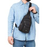 Unisex Siyah Omuz Çantası Su Geçirmez Kanvas Kumaş Body Bag Çift Taraflı Çapraz Postacı Çanta