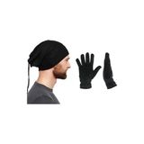 Unisex Siyah Polar Eldiven Polar Bere Boyunluk Set