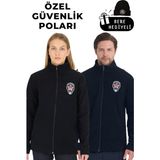 Unisex Siyah Polar Mont, Nakışlı, Reflektörlü, Güvenlik Özellikli - Seçenek 1