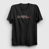Unisex Siyah Save Lives Hediye Hemşire Doktor T-Shirt 472061TT - XL