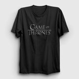 Unisex Siyah Silver Logo Game Of Thrones T-Shirt 193801TT - XL
