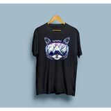 Unisex Siyah Ski Cat Snowboard Cat Kayak Gözlüğü Takmış Kedi Tasarımlı Tişört - XL