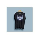 Unisex Siyah Ski Cat Snowboard Cat Kayak Gözlüğü Takmış Kedi Tasarımlı Tişört