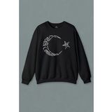Unisex Siyah Sweatshirt Atatürk Tc Türk Bayrağı Osmanlıca Hat Baskılı Sweat