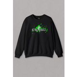 Unisex Siyah Sweatshirt Gamer Oyun Cs Go Csgo Counter Strike Global Offensive Baskılı Sweat